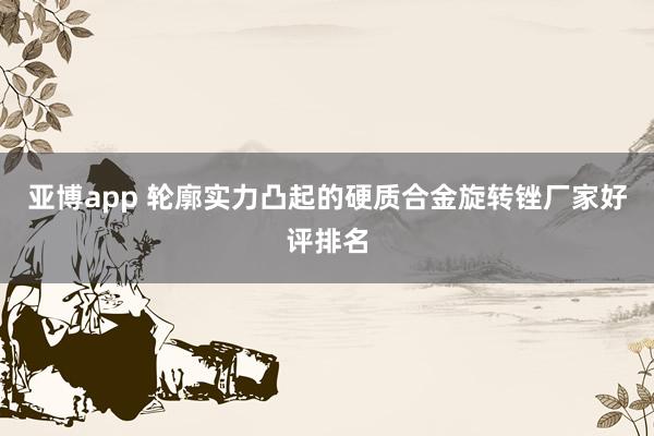 亚博app 轮廓实力凸起的硬质合金旋转锉厂家好评排名
