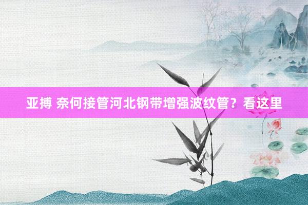 亚搏 奈何接管河北钢带增强波纹管？看这里