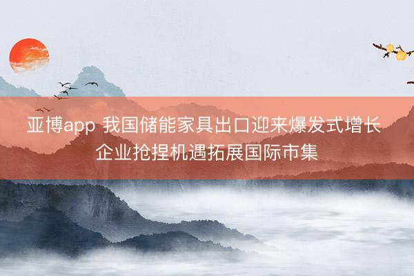 亚博app 我国储能家具出口迎来爆发式增长 企业抢捏机遇拓展国际市集